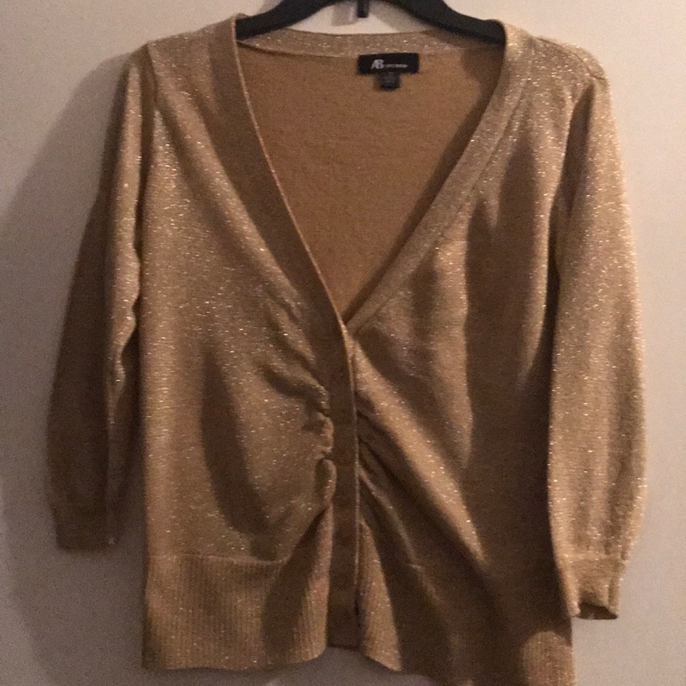 AB Studio Gold Cardigan Sweater